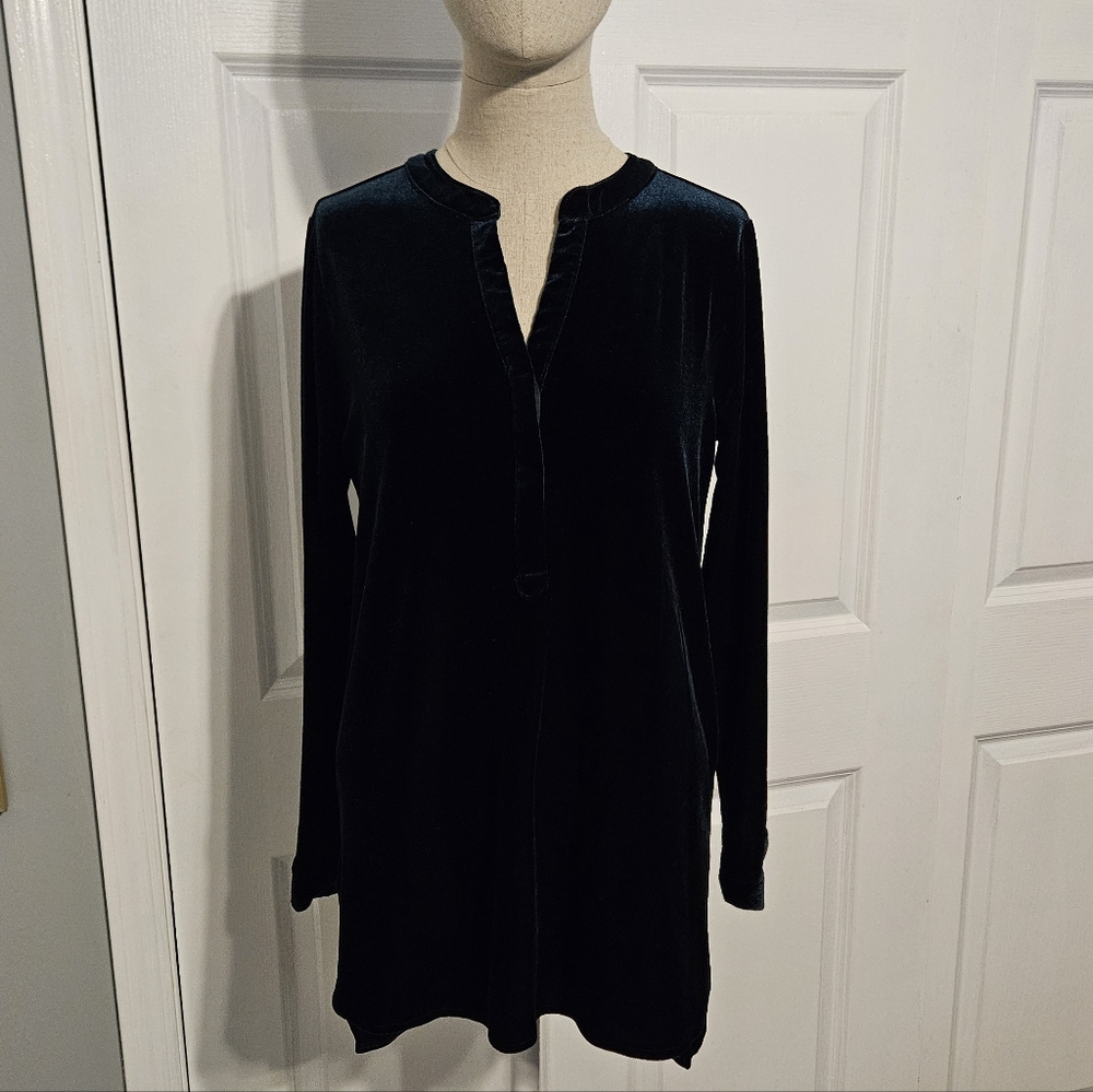 Cato Dark Hunter Green Velour Tunic